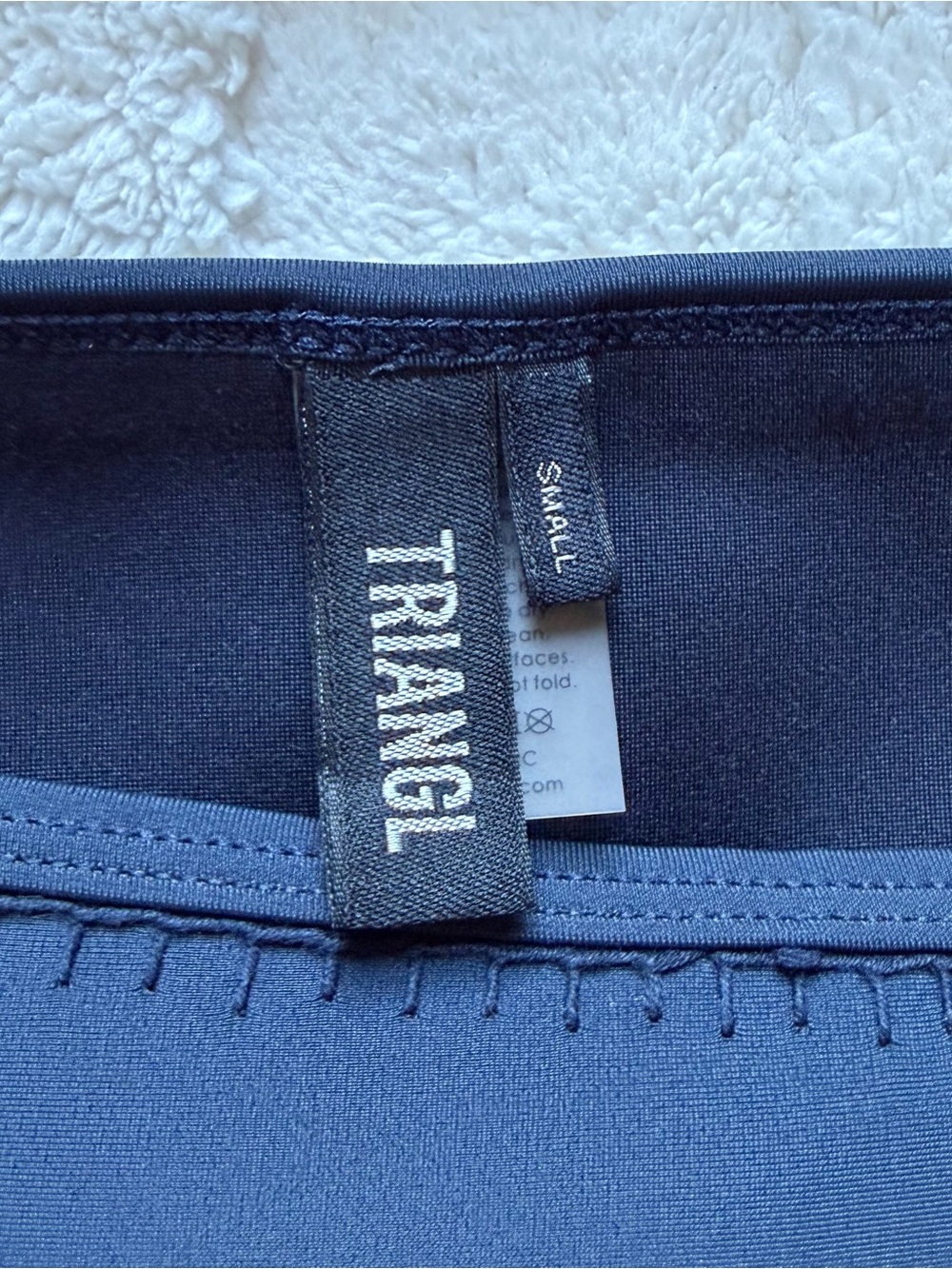 triangl swimwear Navy Neoprene Bikini with Crochet Trim - Picture 3 of 8
